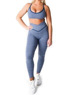 Vitality Women's Sz  XXL Blue High-Waisted Leggings With V-Front Waistband